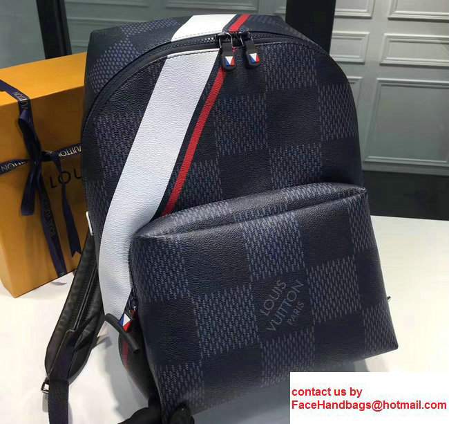 Louis Vuitton America's Cup Damier Cobalt Canvas Apollo Backpack Bag Red N44006 2017 - Click Image to Close
