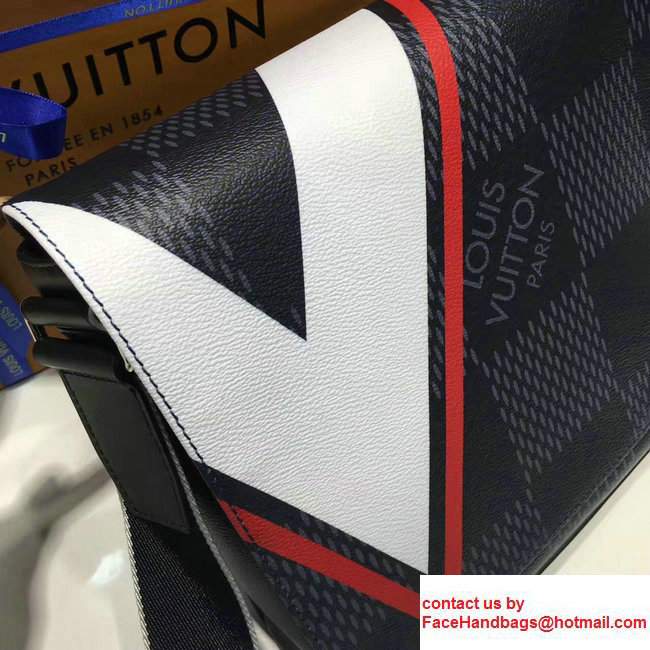 Louis Vuitton America's Cup Damier Cobalt Canvas District PM Bag Red N44003 2017