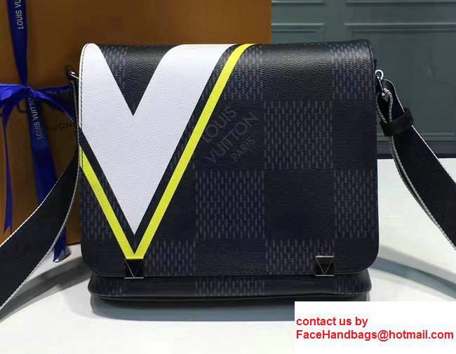 Louis Vuitton America's Cup Damier Cobalt Canvas District PM Bag Yellow N44002 2017 - Click Image to Close