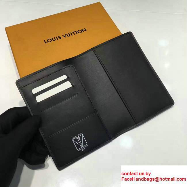Louis Vuitton America's Cup Damier Cobalt Canvas Passport Cover N60101 Red 2017