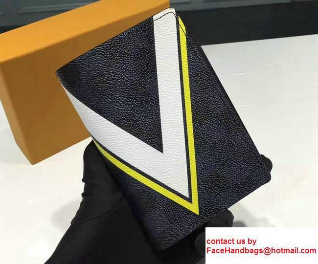 Louis Vuitton America's Cup Damier Cobalt Canvas Passport Cover N60101 Yellow 2017 - Click Image to Close