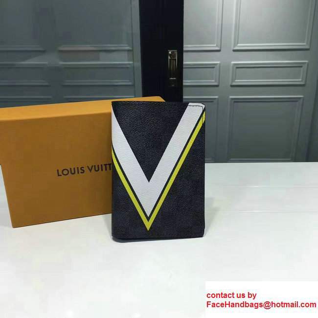 Louis Vuitton America's Cup Damier Cobalt Canvas Passport Cover N60101 Yellow 2017