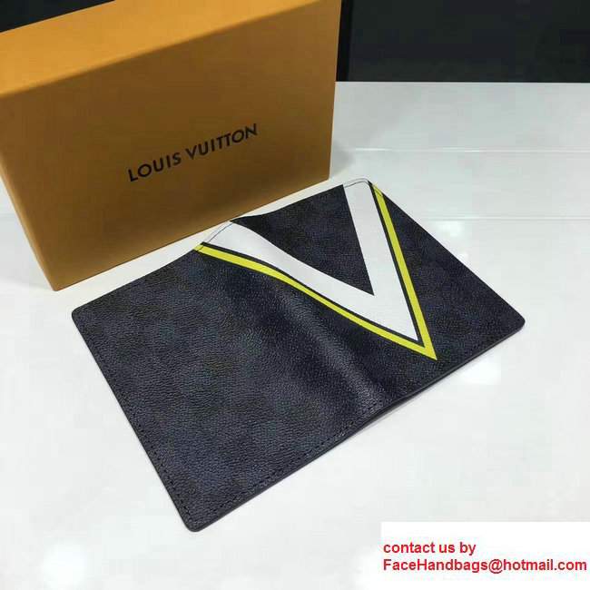 Louis Vuitton America's Cup Damier Cobalt Canvas Passport Cover N60101 Yellow 2017 - Click Image to Close