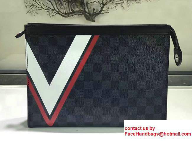Louis Vuitton America's Cup Damier Cobalt Canvas Pochette Voyage MM Bag N64023 2017 - Click Image to Close