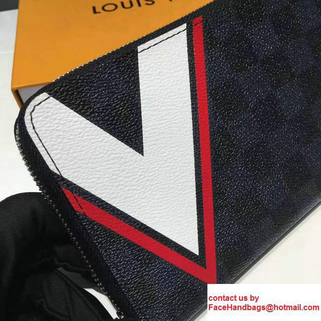 Louis Vuitton America's Cup Damier Cobalt Canvas Zippy Organizer Wallet Red N64013 2017 - Click Image to Close