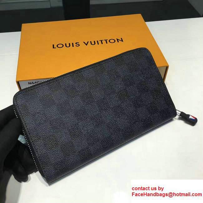 Louis Vuitton America's Cup Damier Cobalt Canvas Zippy Organizer Wallet Yellow N64014 2017