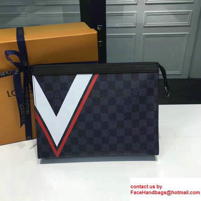 Louis Vuitton America's Cup Pochette Voyage MM Bag Damier Cobalt Canvas N64023 2017