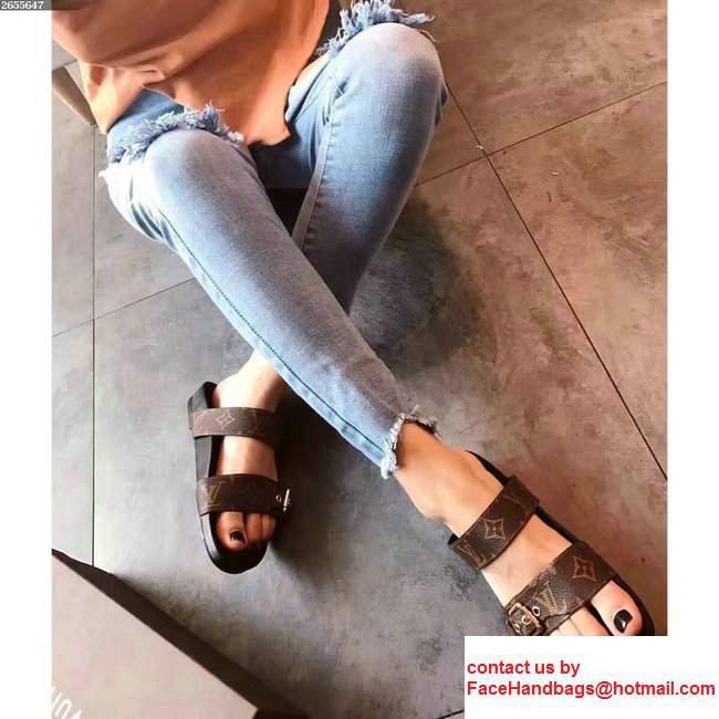 Louis Vuitton Bom Dia Mules Sandals 1A29GB Noir 2017 - Click Image to Close