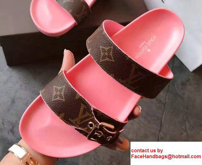 Louis Vuitton Bom Dia Mules Sandals Pink 2017 - Click Image to Close