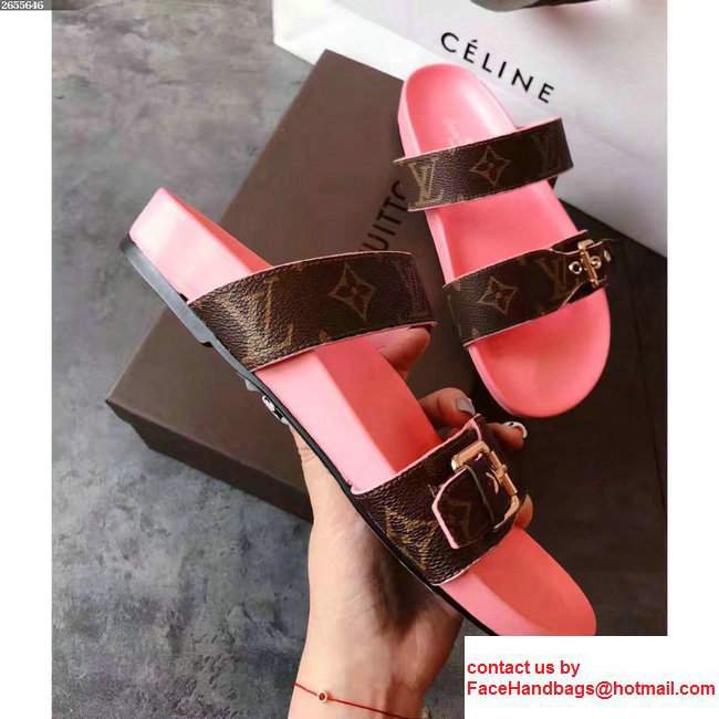 Louis Vuitton Bom Dia Mules Sandals Pink 2017