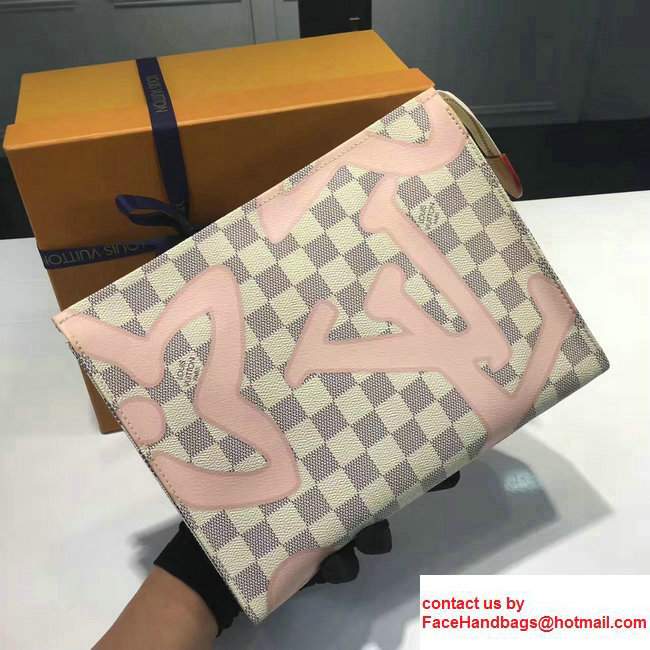 Louis Vuitton Damier Azur Coated Canvas Toiletry Pouch 26 N41049 2017 - Click Image to Close