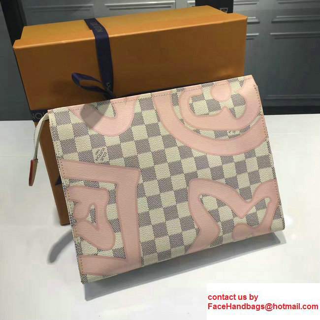 Louis Vuitton Damier Azur Coated Canvas Toiletry Pouch 26 N41049 2017 - Click Image to Close