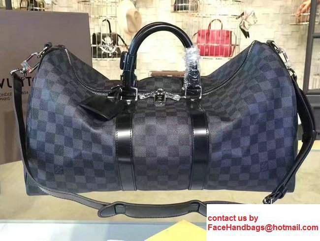 Louis Vuitton Damier Cobalt Canvas Keepall 45 with Shoulder Strap N41349 - Click Image to Close