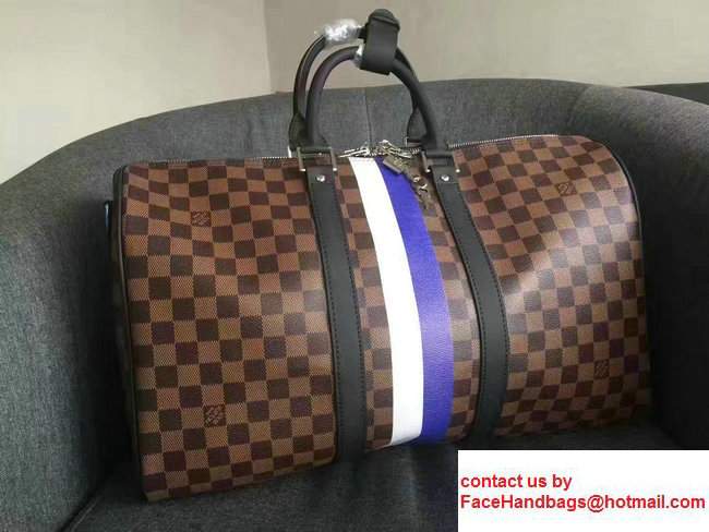 Louis Vuitton Damier Ebene Canvas Keepall 45 Giraffe Print with Shoulder Strap N42700 - Click Image to Close