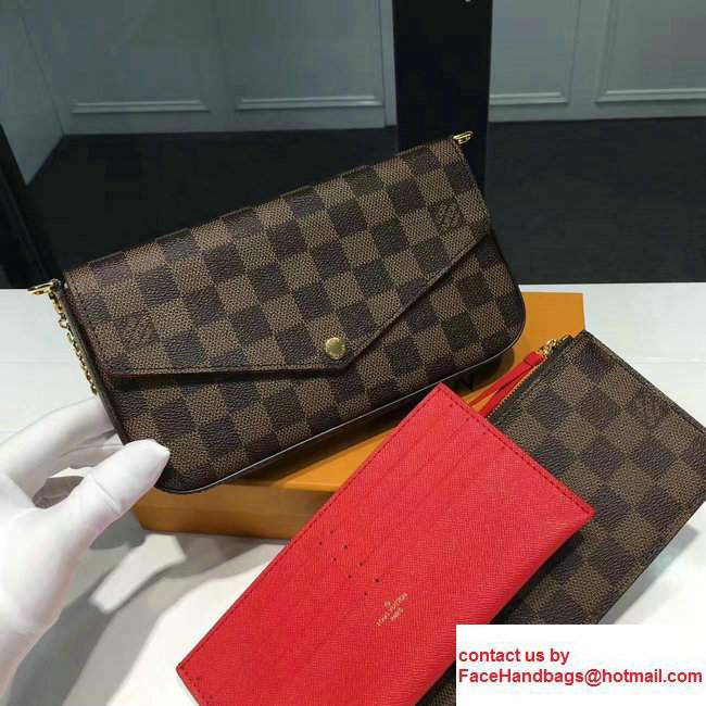 Louis Vuitton Damier Ebene Canvas Pochette Felicie Bag N63032 - Click Image to Close