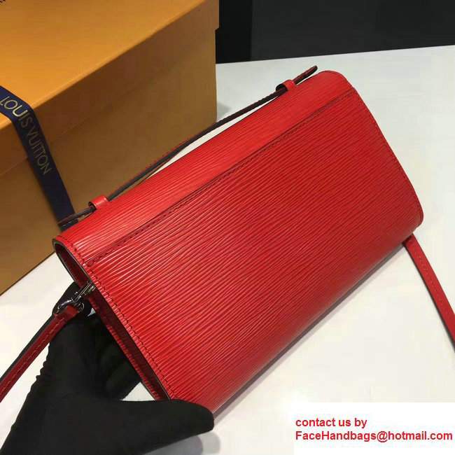 Louis Vuitton EPI Leather Clery Pochette Bag M54538 Cherry 2017 - Click Image to Close