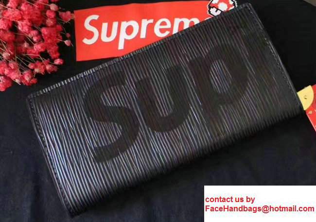 Louis Vuitton EPI Leather Supreme Brazza Wallet Black 2017 - Click Image to Close