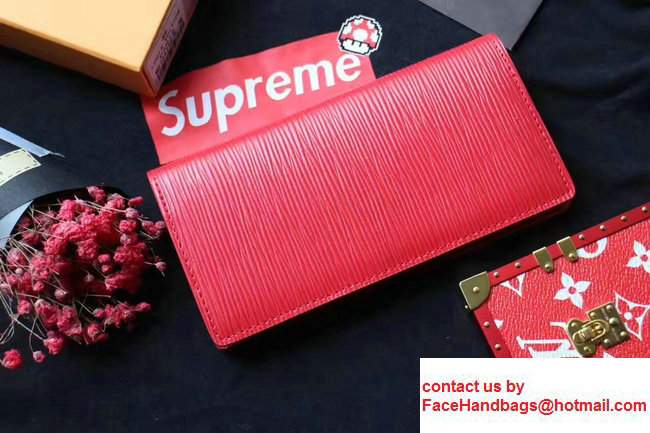 Louis Vuitton EPI Leather Supreme Brazza Wallet Red 2017 - Click Image to Close
