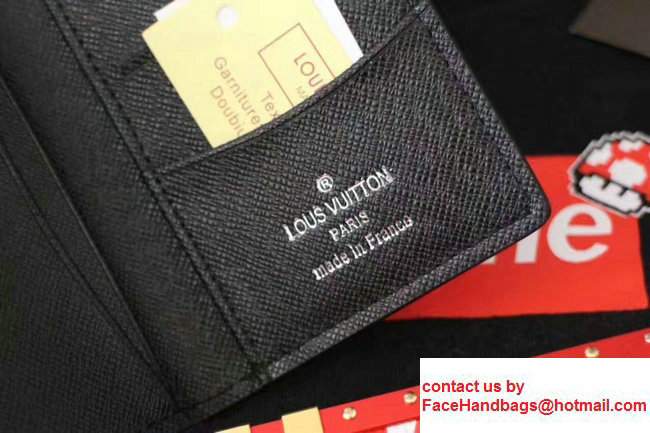 Louis Vuitton EPI Leather Supreme Pocket Organizer Wallet Black 2017