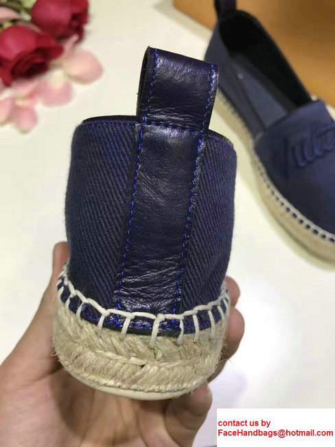 Louis Vuitton Embroidered Logo Waterfall Espadrilles Dark Blue 2017 - Click Image to Close