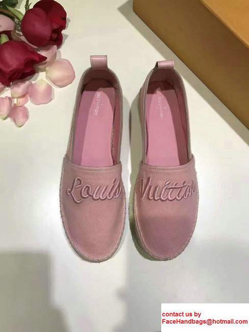 Louis Vuitton Embroidered Logo Waterfall Espadrilles Pink 2017 - Click Image to Close