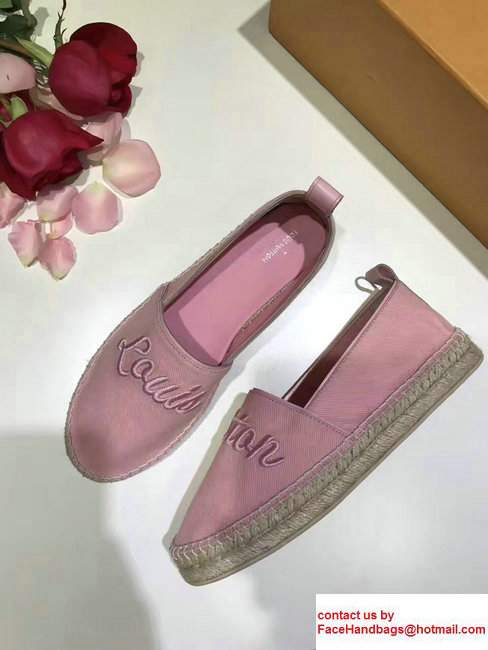 Louis Vuitton Embroidered Logo Waterfall Espadrilles Pink 2017 - Click Image to Close