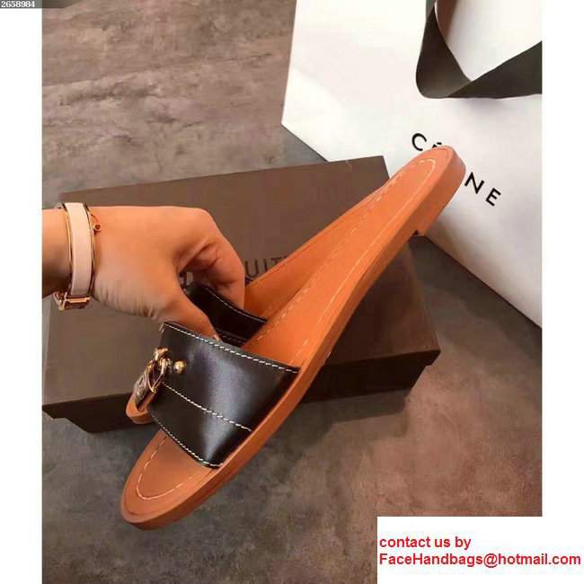 Louis Vuitton Lock It Flat Mules Sandals 1A28NK Noir 2017
