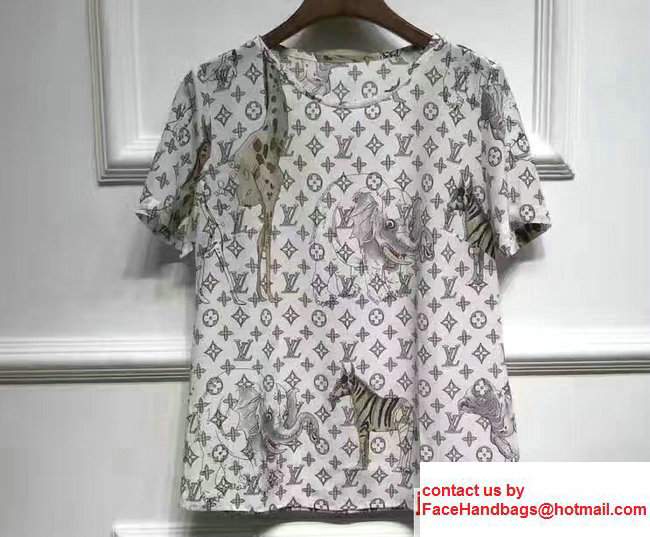 Louis Vuitton Monogram Printed T-Shirt Animal 2017 Louis Vuitton Monogram Printed T-Shirt Animal 2017