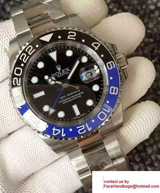 ROLEX GMT MASTER II 42 mm Men Watch Black/Blue Surface - Click Image to Close