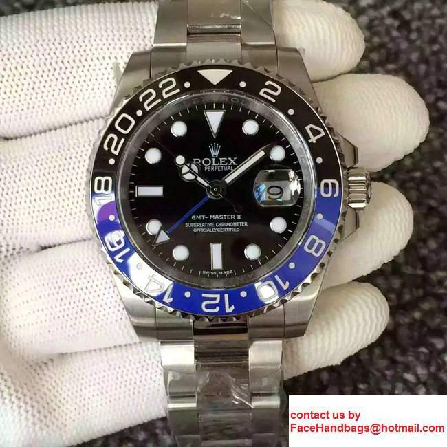ROLEX GMT MASTER II 42 mm Men Watch Black/Blue Surface - Click Image to Close