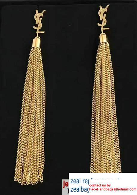 Saint Laurent Earrings With Interlocking YSL Charm And Tassel 470305 2017 - Click Image to Close