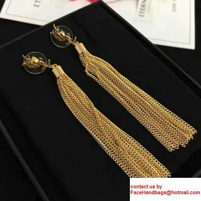 Saint Laurent Earrings With Interlocking YSL Charm And Tassel 470305 2017 - Click Image to Close
