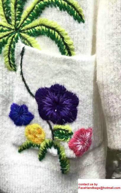 Saint Laurent Flower Embroidered Cardigan 2017