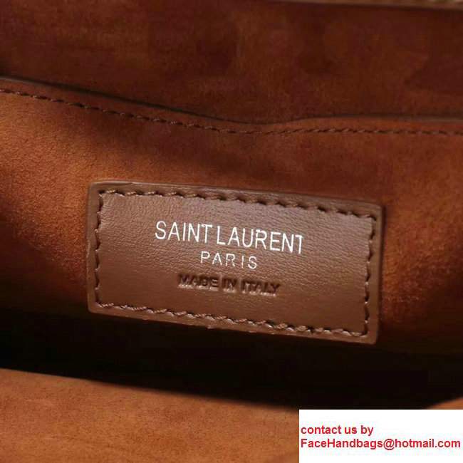 Saint Laurent Medium Sunset Monogram Flap Front Bag in Grained Leather449453 Brown 2017 - Click Image to Close