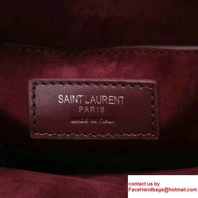 Saint Laurent Medium Sunset Monogram Flap Front Bag in Grained Leather449453 Burgundy 2017