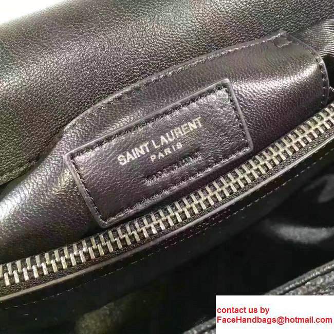 Saint Laurent Monogram Envelope Satchel Top Handle Bag In Mixed Matelasse Leather 436694 Black 2017 - Click Image to Close