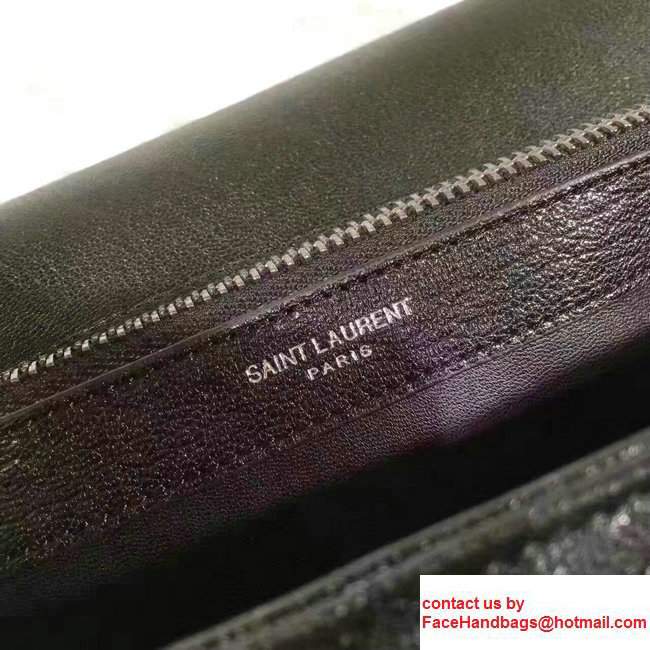 Saint Laurent Monogram Envelope Satchel Top Handle Bag In Mixed Matelasse Leather 436694 Black 2017 - Click Image to Close