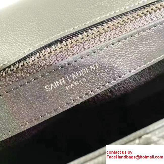 Saint Laurent Monogram Envelope Satchel Top Handle Bag In Mixed Matelasse Leather 436694 Gray 2017