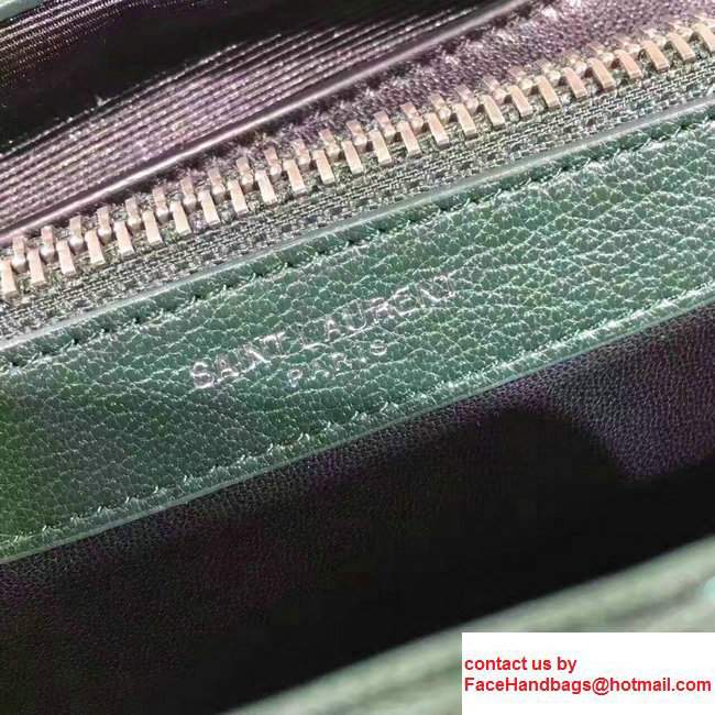 Saint Laurent Monogram Envelope Satchel Top Handle Bag In Mixed Matelasse Leather 436694 Green 2017 - Click Image to Close