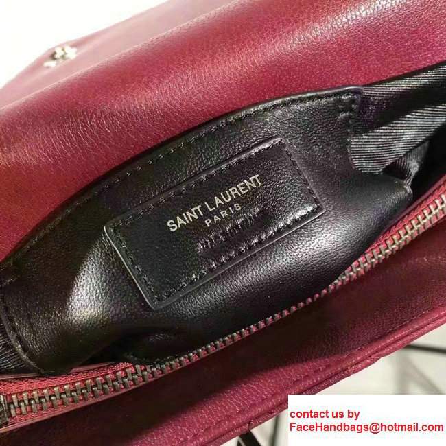 Saint Laurent Monogram Envelope Satchel Top Handle Bag In Mixed Matelasse Leather 436694 Red 2017