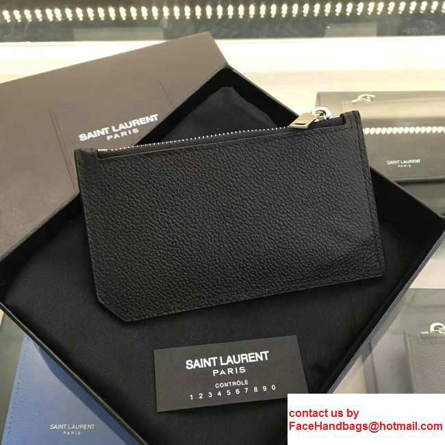 Saint Laurent Paris Classic 5 Fragments Zip Case Pouch 458583 Black 2017