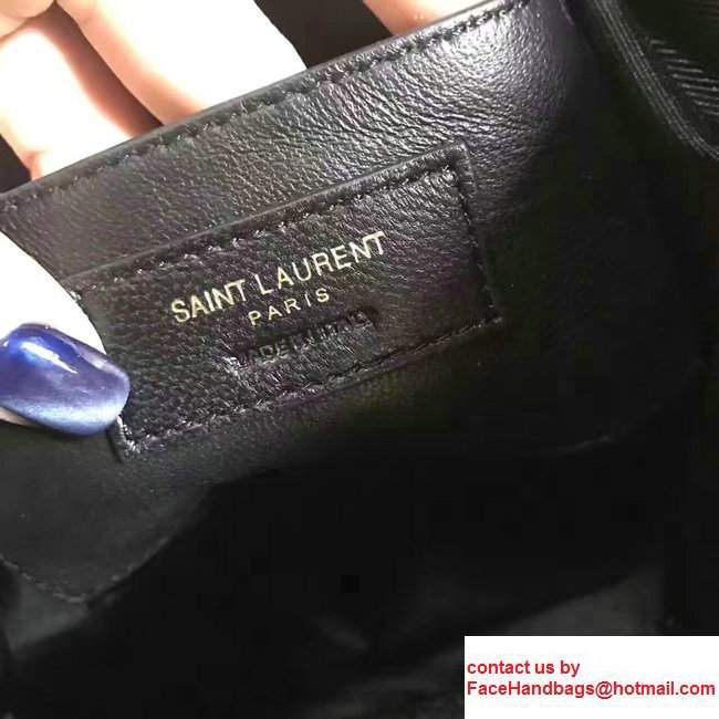 Saint Laurent Small Y Studs Bucket Bag 454072 With Tasseled DrawstringBlack 2017 - Click Image to Close