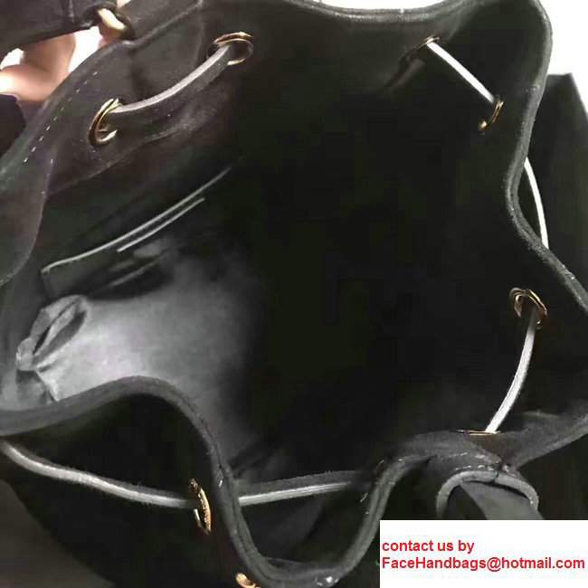 Saint Laurent Small Y Studs Bucket Bag 454072 With Tasseled DrawstringBlack 2017