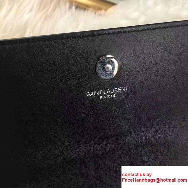 Saint Laurent Sunset Monogram Saint Laurent Chain Wallet In Black Crocodile Shiny Leather 452157 2017