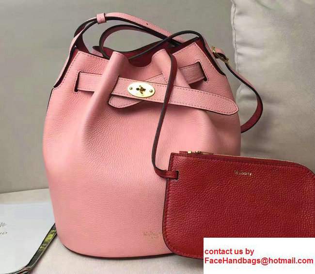 Mulberry Small Classic Grain Abbey Drawstring Bucket Bag Pink/Red 2017 Mulberry Small Classic Grain Abbey Drawstring Bucket Bag Pink/Red 2017