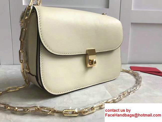 Valentino Calfskin Link Chain Cross Body Bag Off White 2017 - Click Image to Close