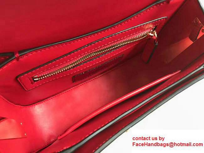 Valentino Calfskin Link Chain Cross Body Bag Red 2017