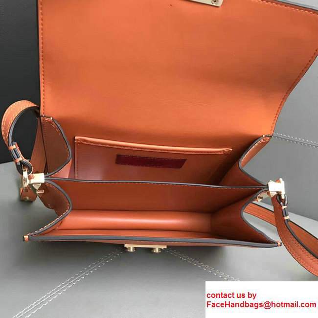 Valentino Cavana Mini Calfskin Shoulder Bag Orange 2017 - Click Image to Close