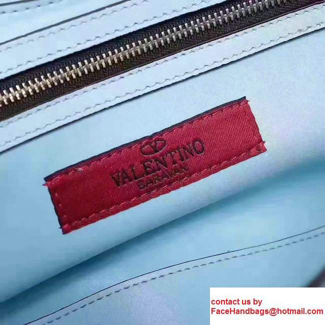 Valentino Garavani Chain Cross Body Bag in Calfskin Light Blue 2017