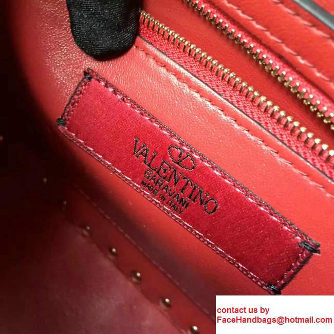 Valentino Rhombus Rockstud Spike Medium Chain Shoulder Bag Red2017 - Click Image to Close
